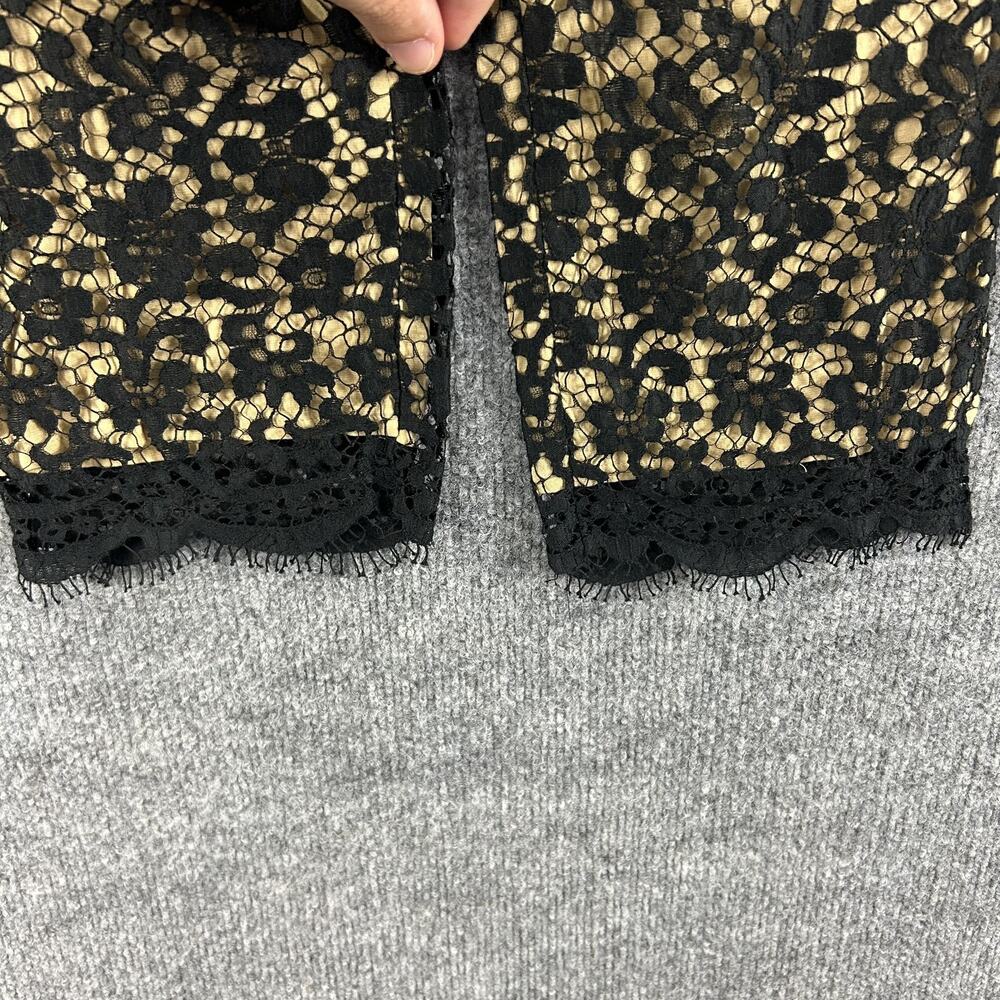 Moschino Pants 8 Lace Floral Black Cropped Straight Lined Gothic Dark Romantic - Picture 3 of 15